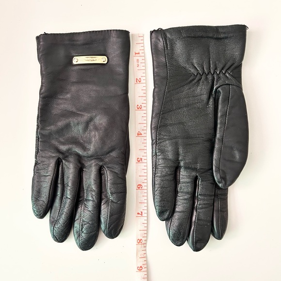 BURBERRY Authentic Women's 100% Sheep Leather Gloves Lined 6 1/2 - Picture 10 of 12